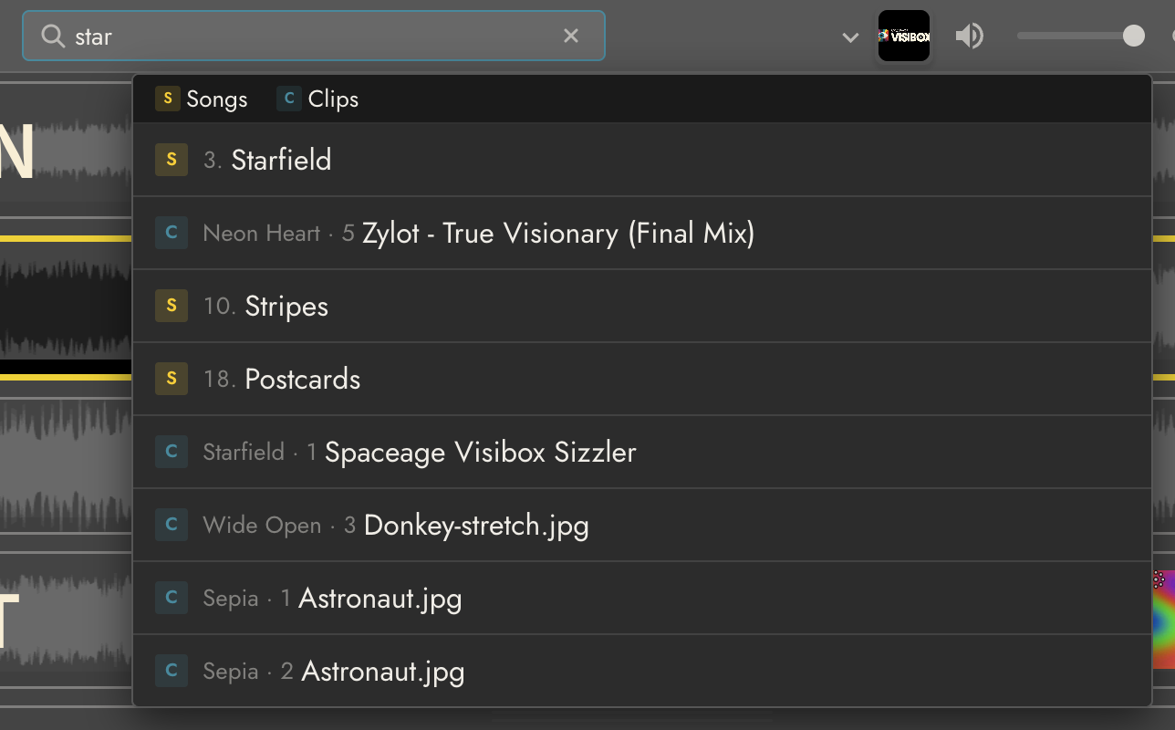 Find box with search results