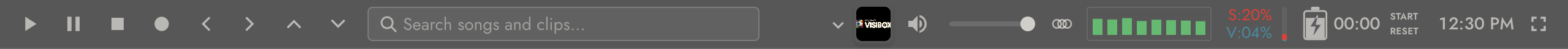 An 8 channel file playing on a 32-channel interface, with every channel lit