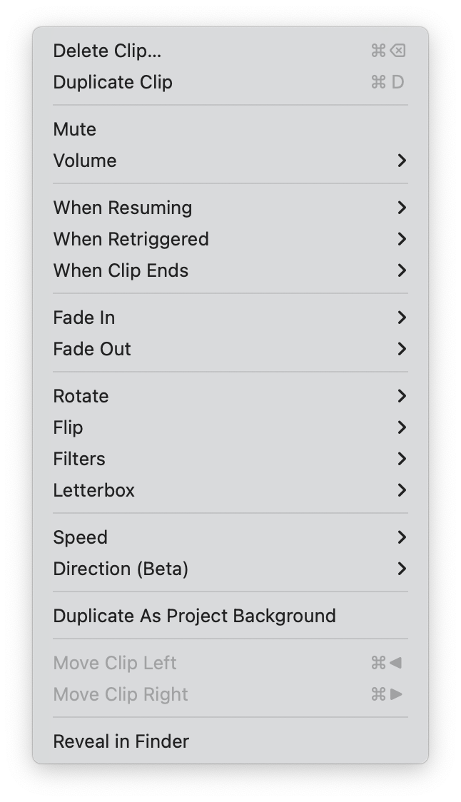 Clip Menu