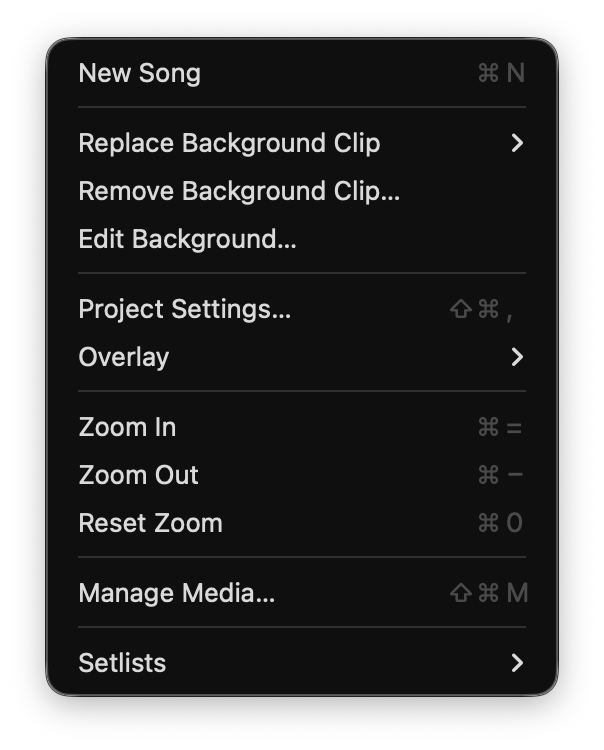 Project Menu