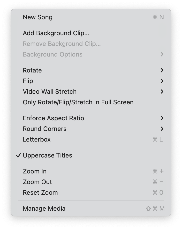 Project Menu
