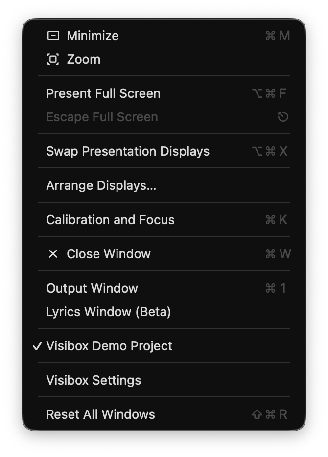 Window Menu