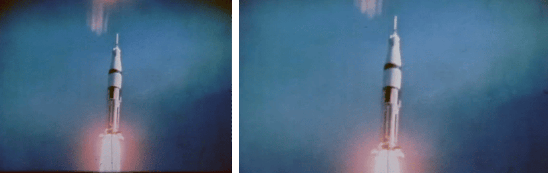 A video at its original dimensions next to the cropped view in the Output window