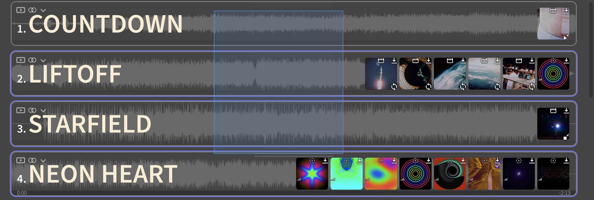 Selecting multiple Songs in Visibox
