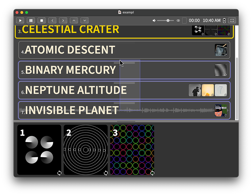 Selecting multiple Songs in Visibox