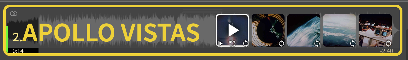 A Song with background audio playing, showing the waveform, progress bar, playback timers, and audio level meter